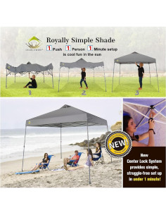 Carpa Plegable CROWN SHADES 3.4x3.4m Gris con Protección UV 2