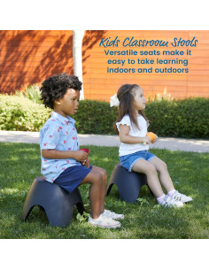 Conjunto de 4 Taburetes Ayana ECR4Kids, Asientos Flexibles, Negro 2