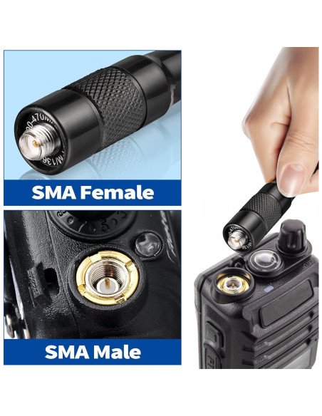 Antena VHF UHF Bingfu SMA Femenina 39cm 3dBi para Radio Ham