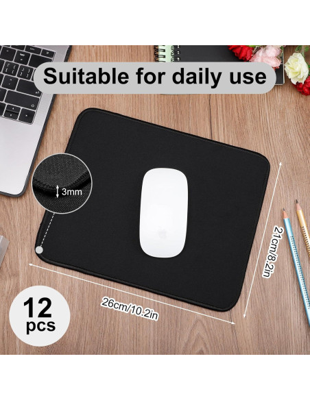 12 Alfombrillas de Ratón CACASO Negras Antideslizantes 25.9x20.8 cm