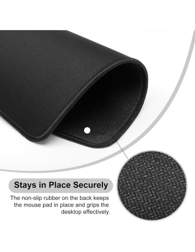 12 Alfombrillas de Ratón CACASO Negras Antideslizantes 25.9x20.8 cm