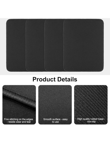 12 Alfombrillas de Ratón CACASO Negras Antideslizantes 25.9x20.8 cm