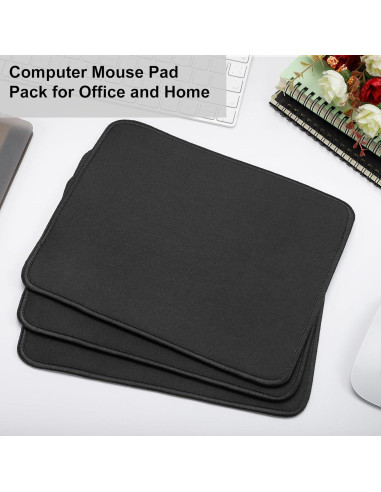 12 Alfombrillas de Ratón CACASO Negras Antideslizantes 25.9x20.8 cm