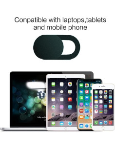 Cubierta Deslizante Webcam HONGLINIFY - 4 Piezas Negras 2