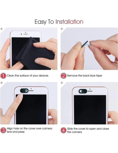 Cubierta Deslizante Webcam HONGLINIFY - 4 Piezas Negras