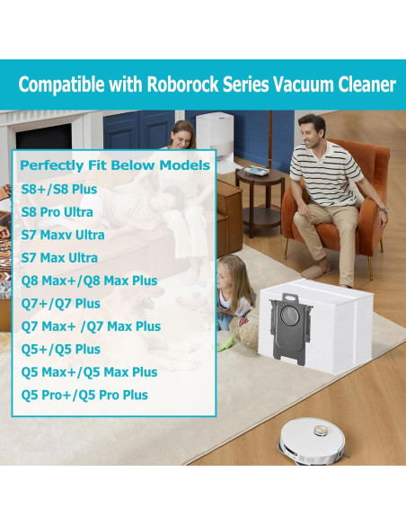 Paquete de 12 bolsas de polvo Janhaley para Roborock 3L