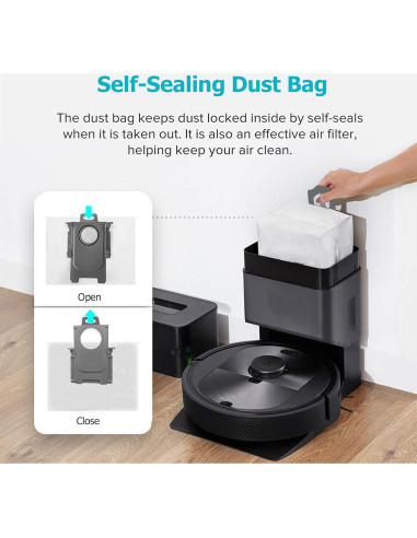 Paquete de 12 bolsas de polvo Janhaley para Roborock 3L