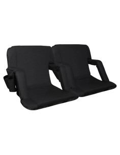 Asientos de Estadio Plegables Summates con Respaldo Ajustable - Paquete de 2, Negro