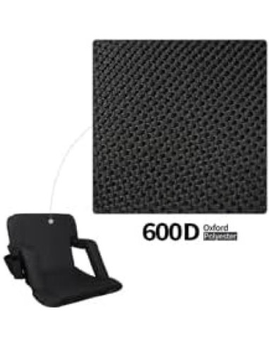 Asientos de Estadio Plegables Summates con Respaldo Ajustable - Paquete de 2, Negro