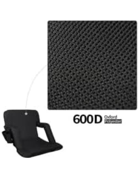 Asientos de Estadio Plegables Summates con Respaldo Ajustable - Paquete de 2, Negro