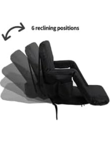 Asientos de Estadio Plegables Summates con Respaldo Ajustable - Paquete de 2, Negro