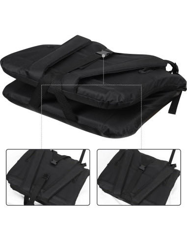 Asientos de Estadio Plegables Summates con Respaldo Ajustable - Paquete de 2, Negro