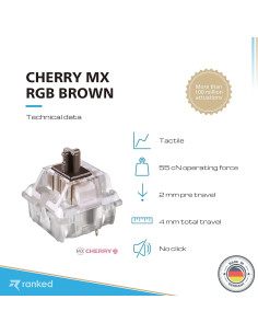 Interruptores Cherry MX RGB Marrón para Teclados Mecánicos - 10 Pcs 2