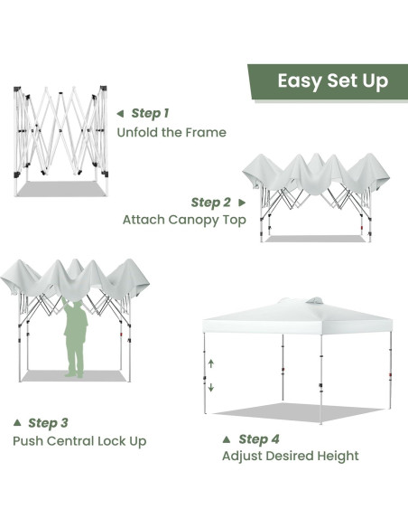 Carpa Plegable GVDV 3x3m Blanca con 2 Paredes Laterales