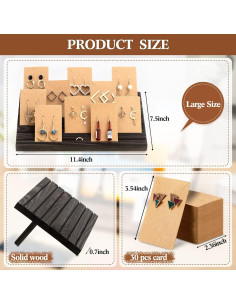 Soporte de Exhibición de Pendientes Blulu 31 Pack Madera 29x19cm 2