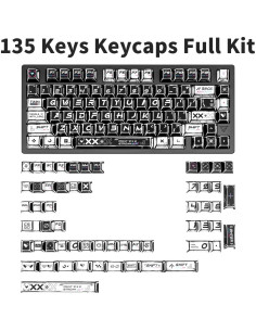 Juego de Teclas Mecánicas GEKUCAP Manga Negra 135 Teclas PBT 2