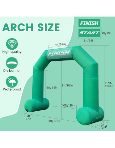 Arco Inflable 4m Verde JL-Inflate con Ventilador y Banners
