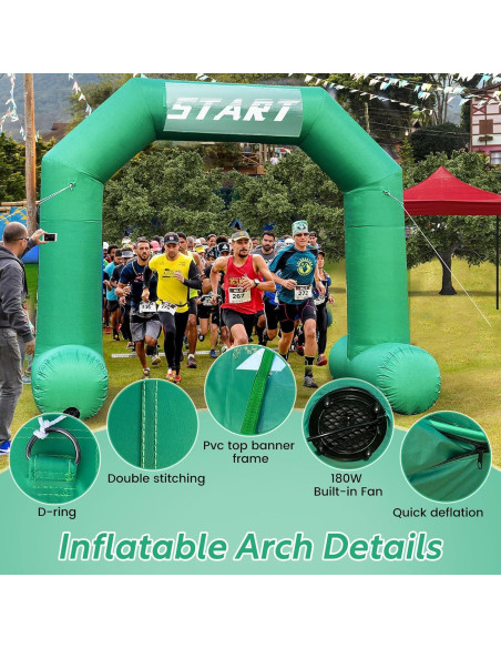 Arco Inflable 4m Verde JL-Inflate con Ventilador y Banners