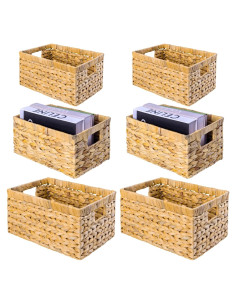Juego de 6 Cestas de Almacenamiento M4DECOR de Jacinto de Agua