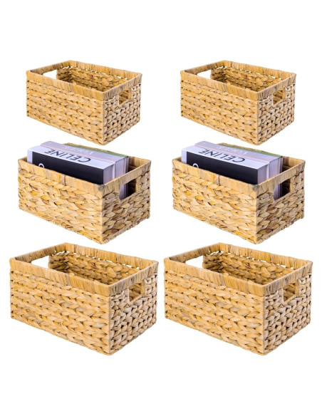 Juego de 6 Cestas de Almacenamiento M4DECOR de Jacinto de Agua