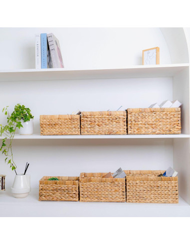 Juego de 6 Cestas de Almacenamiento M4DECOR de Jacinto de Agua