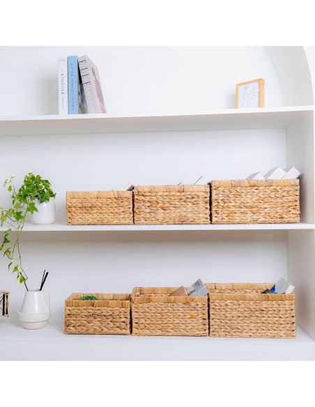 Juego de 6 Cestas de Almacenamiento M4DECOR de Jacinto de Agua