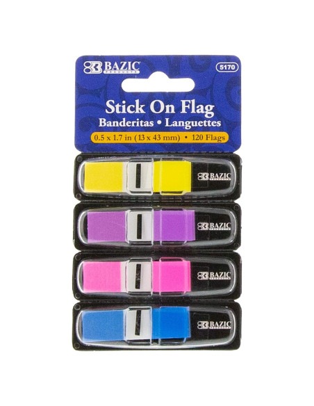 BAZIC Marcadores de Página Neón 120 Banderas 0.64x11.88 cm