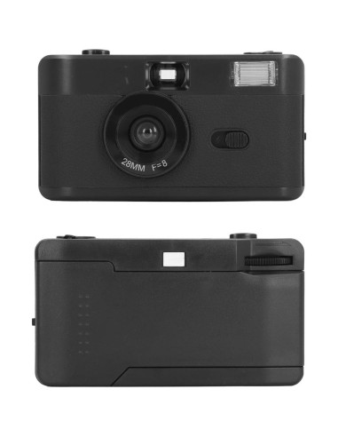 Cámara de película Zyyini 35mm reutilizable con flash - Negro