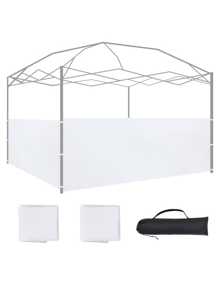 Paneles Laterales de Carpa Smoothnovelty 2 Pcs 2.96x0.95m Blanco