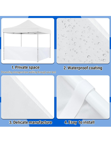 Paneles Laterales de Carpa Smoothnovelty 2 Pcs 2.96x0.95m Blanco