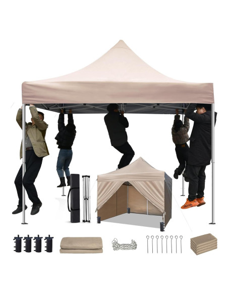Carpa Comercial Pop Up Foristrail 10x10 m Beige UPF 50+
