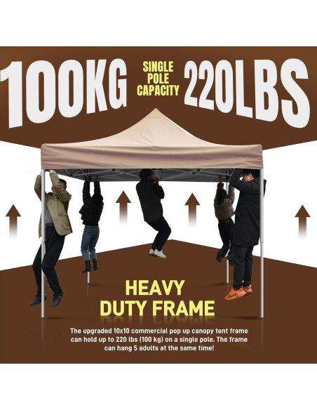 Carpa Comercial Pop Up Foristrail 10x10 m Beige UPF 50+