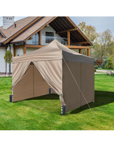 Carpa Comercial Pop Up Foristrail 10x10 m Beige UPF 50+