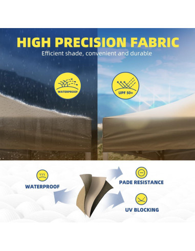 Carpa Comercial Pop Up Foristrail 10x10 m Beige UPF 50+