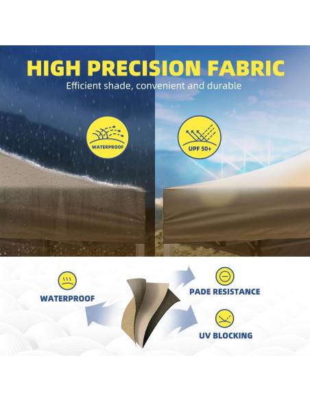 Carpa Comercial Pop Up Foristrail 10x10 m Beige UPF 50+