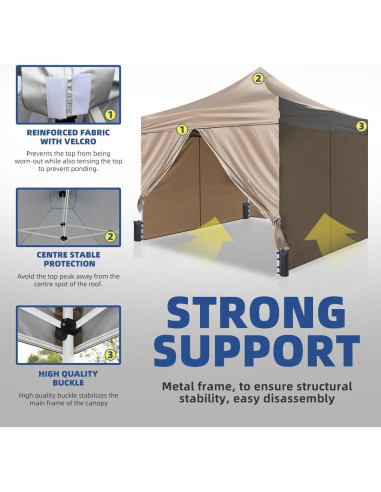 Carpa Comercial Pop Up Foristrail 10x10 m Beige UPF 50+