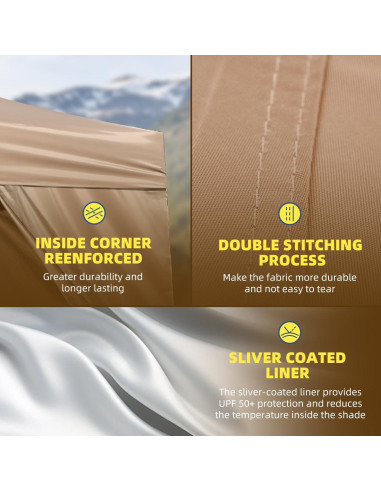 Carpa Comercial Pop Up Foristrail 10x10 m Beige UPF 50+