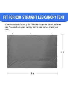 Pared Lateral Solar Crown Shades 2.44x1.83m Gris Impermeable 2