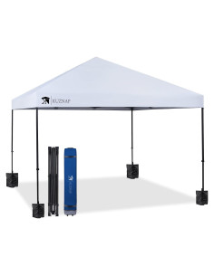 Carpa Plegable 12x12 KUZNAP Blanca Impermeable con Accesorios
