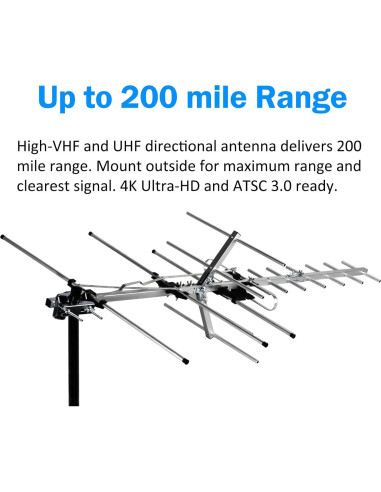 Antena Yagi Exterior Five Star FSA-5812 HD 4K 1080P 321.87 km