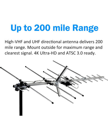 Antena Yagi Exterior Five Star FSA-5812 HD 4K 1080P 321.87 km