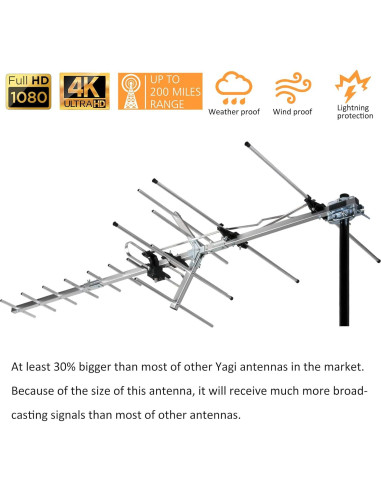 Antena Yagi Exterior Five Star FSA-5812 HD 4K 1080P 321.87 km