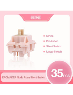 Interruptores de Teclado EPOMAKER Nude Rosa 40gf Silenciosos 35 PCS 2