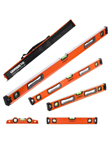 Juego de Niveles URASISTO 5 Piezas Aluminio 25.4 a 121.9 cm