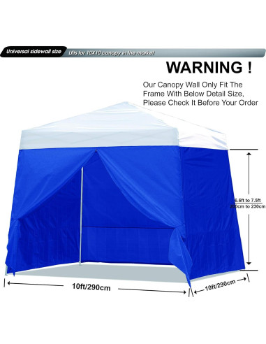 Pared Lateral Inclinada ABCCANOPY 10x10ft Azul - 4 Paredes