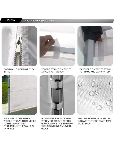 Pared Lateral Inclinada ABCCANOPY 10x10ft Azul - 4 Paredes