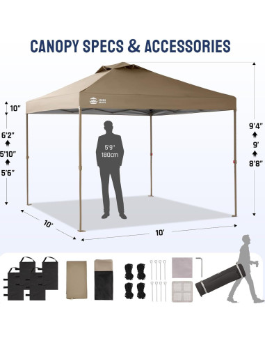 Pabellón Instantáneo CROWN SHADES 10x10 Beige con Mosquitera