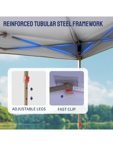 Pabellón Instantáneo CROWN SHADES 10x10 Beige con Mosquitera