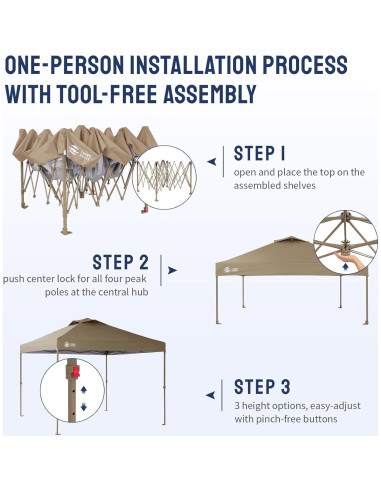 Pabellón Instantáneo CROWN SHADES 10x10 Beige con Mosquitera