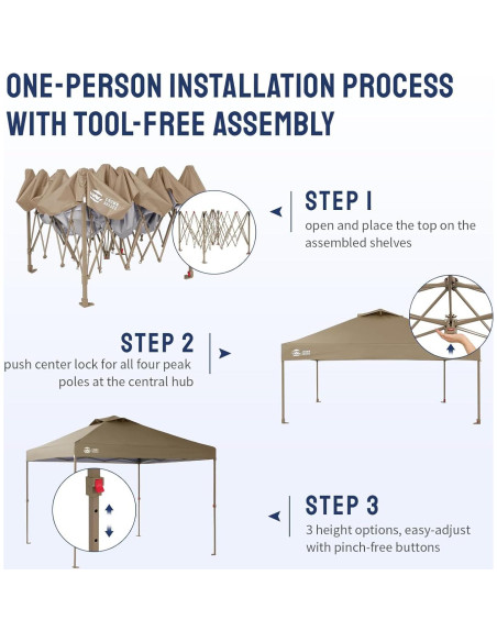 Pabellón Instantáneo CROWN SHADES 10x10 Beige con Mosquitera